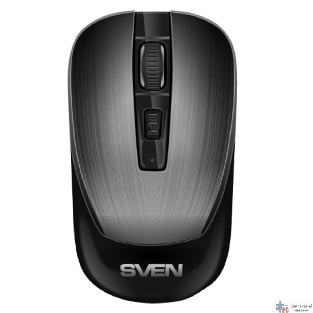 Беспроводная мышь Sven RX-380W серый металлик (2,4 GHz, 3+1кл. 800-1600DPI, блист.)