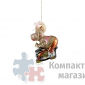 Подвеска на елку гиппопотам 9,5х5,5х13,5 см серый