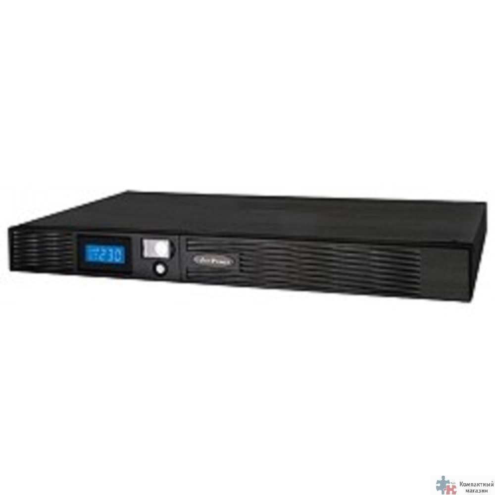 ИБП CyberPower PR1000ELCDRT1U {Line-Interactive, 1000VA/670W USB/RS-232/EPO/SNMPslot (6 С13) 6В/9 Ач х 4}