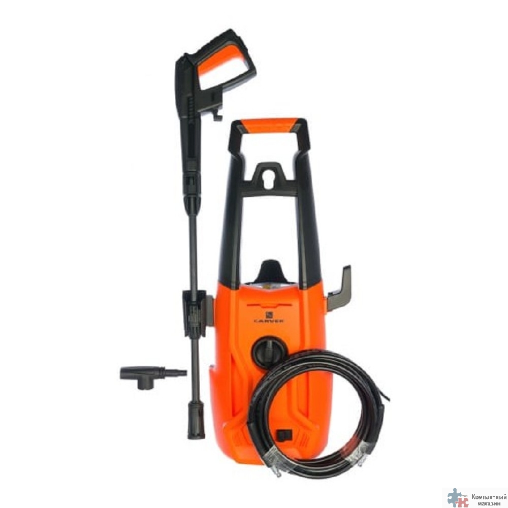 CARVER CW-1400С Мойка высокого давления [01.023.00002] { 1400 Вт, 80-110 бар, 5,5-6,5 л/мин, колеса)(60шт/пал }