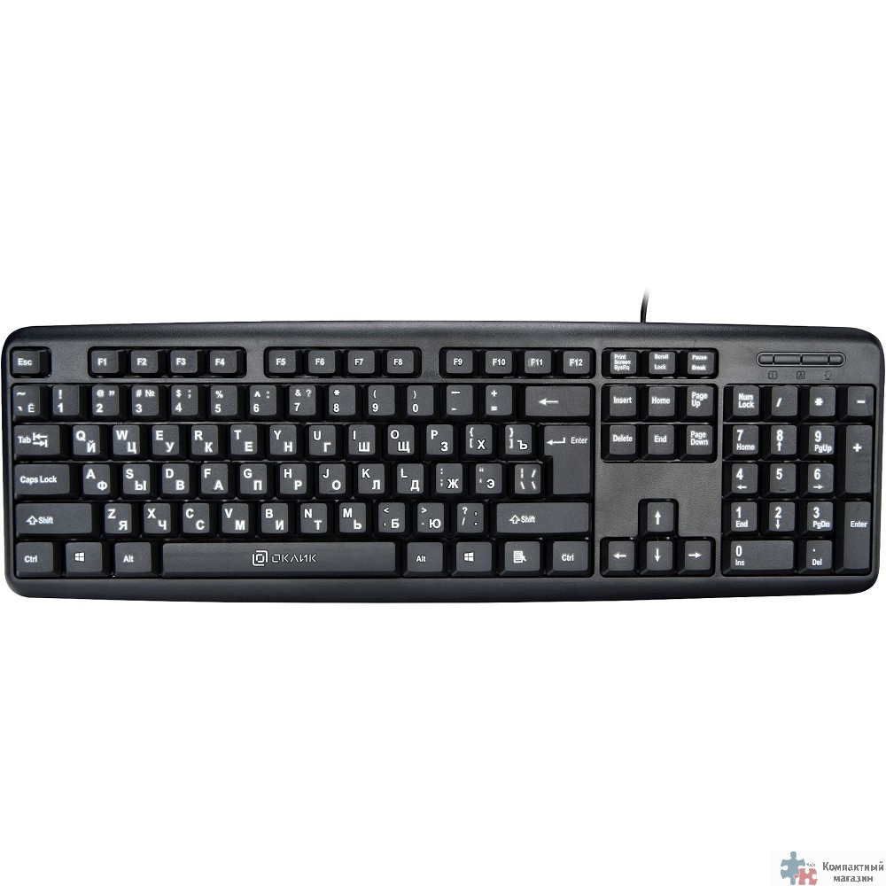 Клавиатура Oklick 180V2 черный  {Клавиатура, USB} [1185956] 