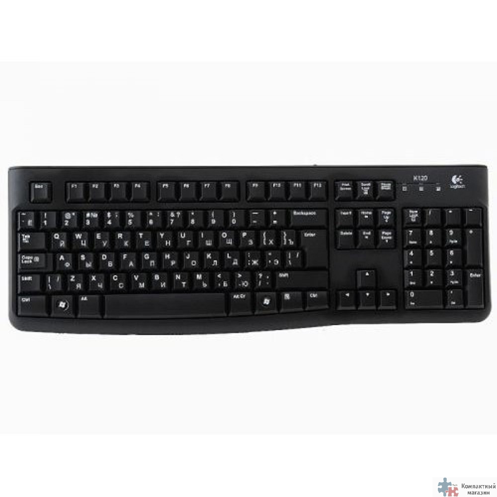 920-002522 Logitech Клавиатура K120 Black USB оригинальная заводская гравировка RU/LAT