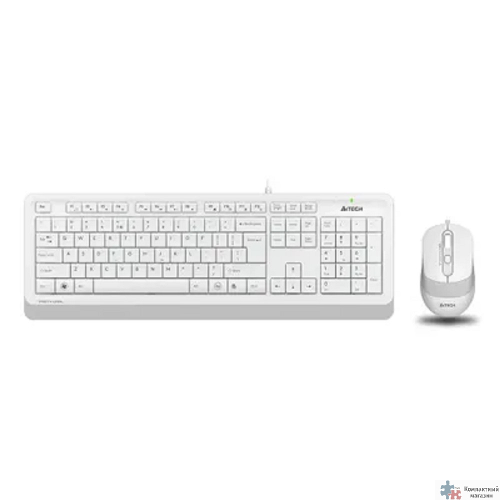 Клавиатура + мышь A4Tech Fstyler F1010 клав:белый/серый мышь:белый/серый USB Multimedia [1147556]