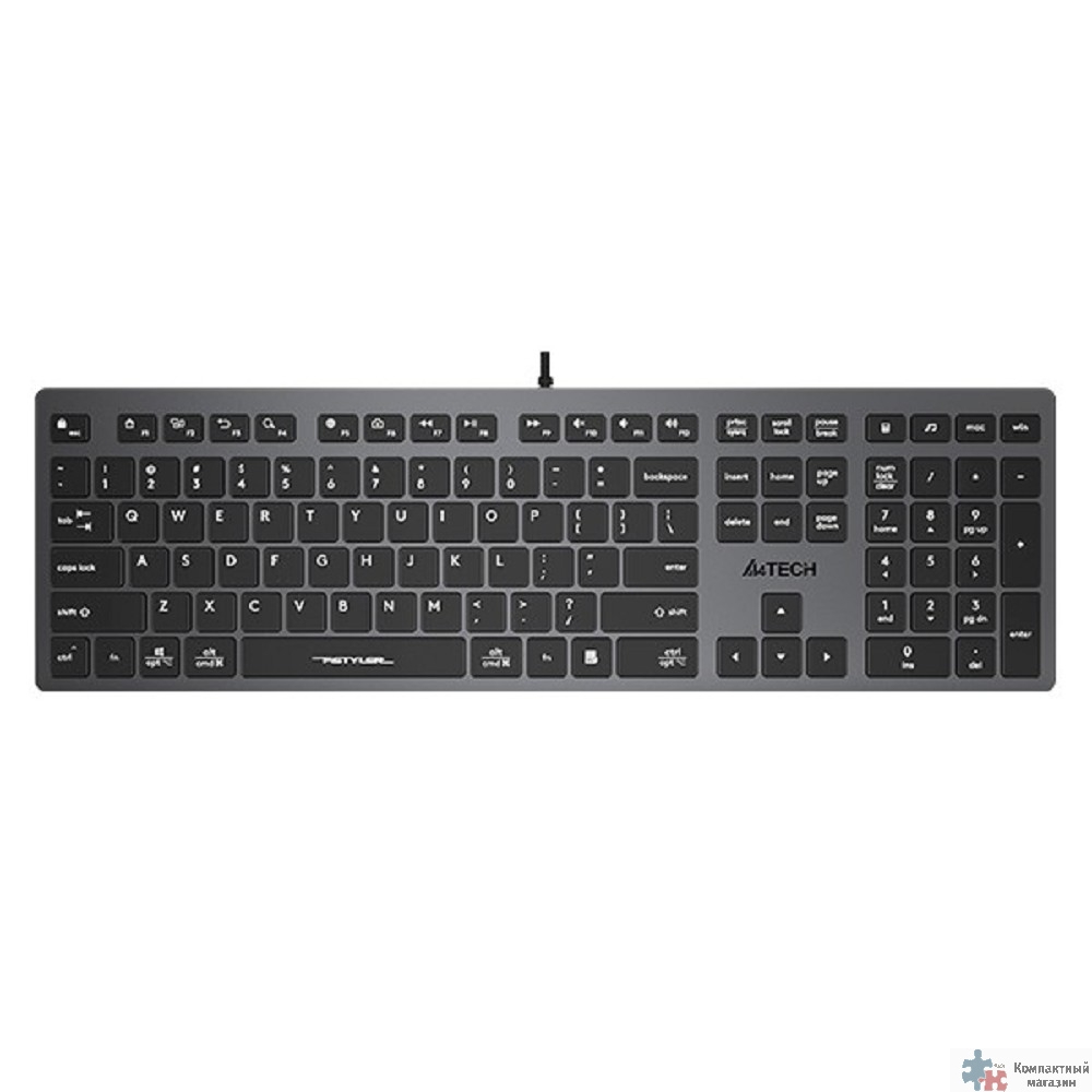 Клавиатура A4Tech Fstyler FX50 серый USB slim Multimedia (FX50 GREY) [FX50 GREY]