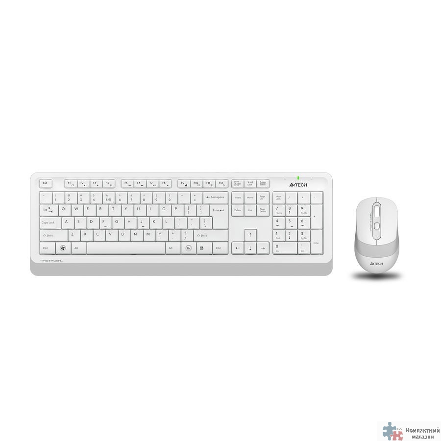 Повреждение упаковки Клавиатура и мышь Wireless A4Tech FG1010 WHITE бело-серая, USB [1147575]
