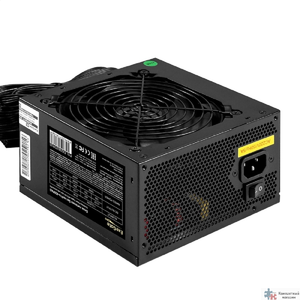 Exegate EX298370RUS Серверный БП 400W ExeGate ServerPRO-400PAS (ATX, APFC, КПД 80% (80 PLUS), 12cm fan, 24pin, 2x(4+4)pin, 4xPCI-E, 6xSATA, 4xIDE, Cable Management, black)