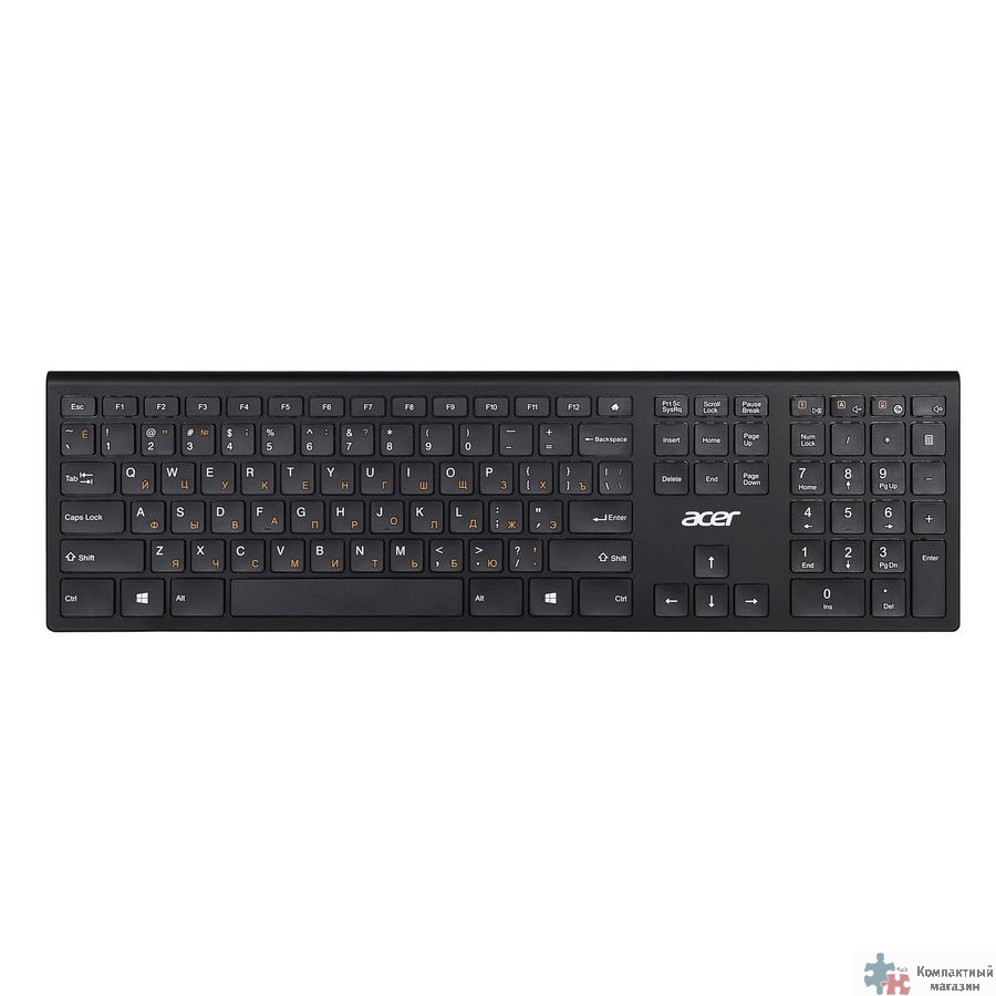 Повреждение упаковки Acer OKR020 [ZL.KBDEE.004] wireless keyboard USB slim Multimedia black  Клавиатура беспроводная