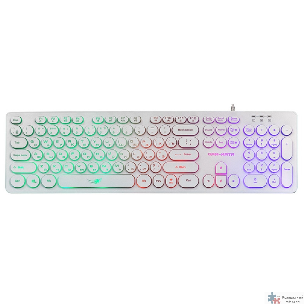 Dialog Gan-Kata Клавиатура KGK-16U WHITE - игровая с RGB-подсветкой, USB, белая 