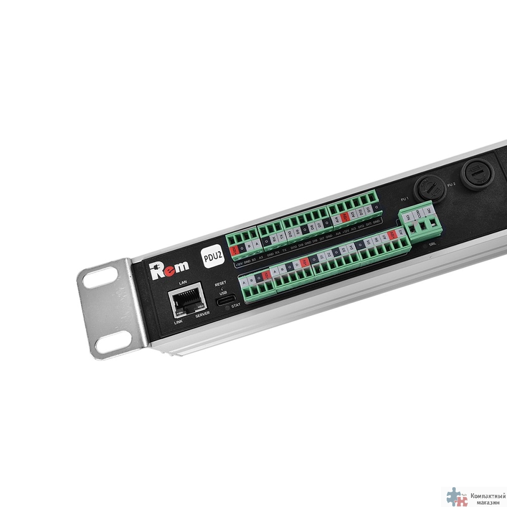 REM Верт блок розеток Rem-2MC,LINUX,мониторинг,управление,1*32А,авт,10x2S,1820мм,колодка R-2MC3-32-10x2S-A-1820-K