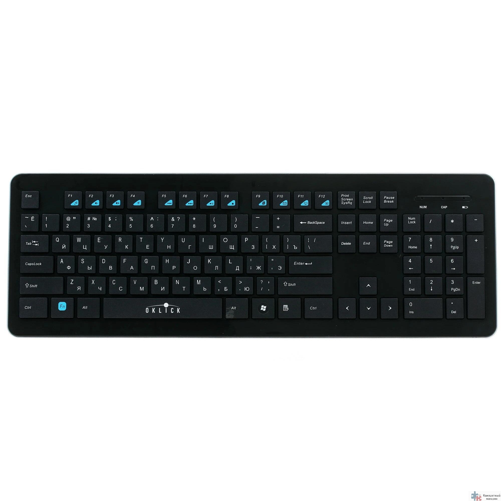Клавиатура Oklick 870S черный USB беспроводная slim Multimedia [368218]