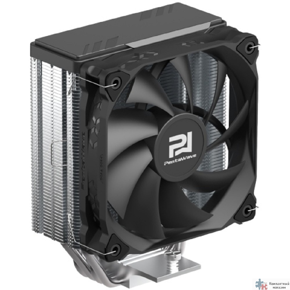 Кулер PentaWave PC-Z04E SRB  LGA115X/1200/1700/AM4/AM5 (20 шт/кор, TDP 220W, 1*120mm PWM Fan, 4 тепловые трубки 6мм, 600-1850RPM, 12-32,6dBa)