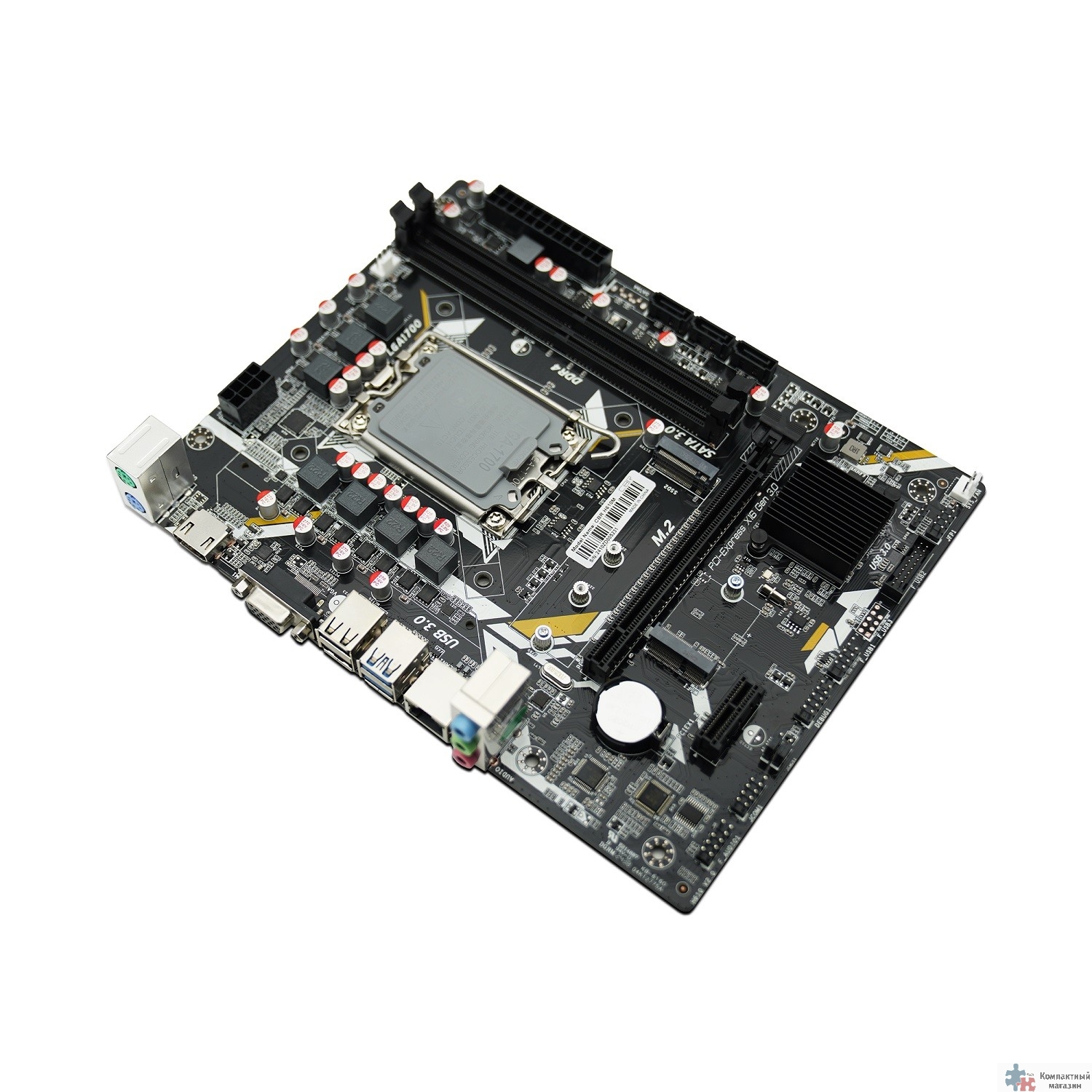 Повреждение упаковки CBR H610M { Chipset H610, Socket 1700, 2*DDR4, mATX, VGA+HDMI, 1*PCIEx16,2*PCIEx1,1*M.2(PCIe NVMe Gen3 x4 ), 3*SATA3, 2*USB2.0 + 2*USB3.0, LAN 1Gb}