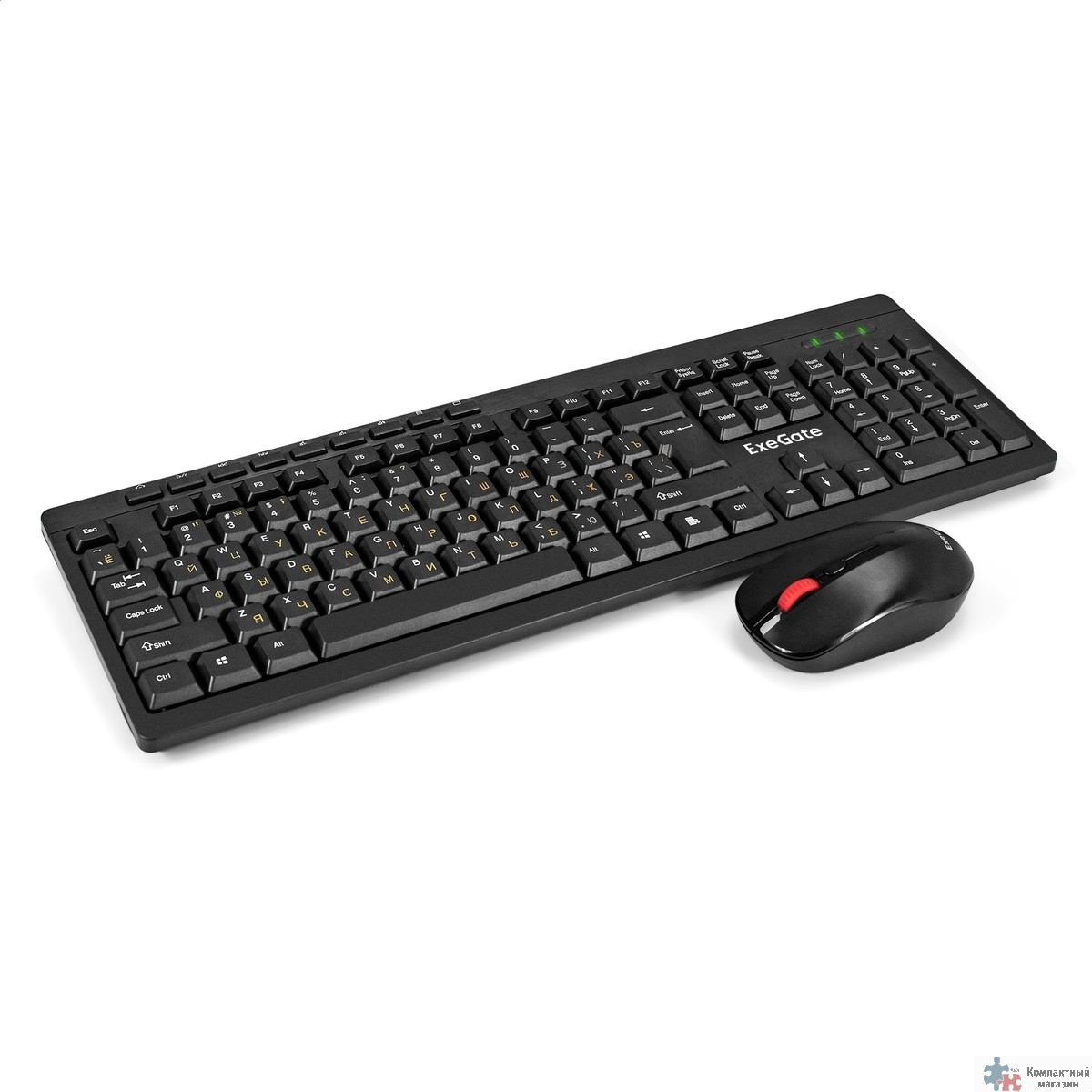 Exegate EX298904RUS Комплект беспроводной ExeGate Professional Standard Combo MK260 (клавиатура мультимедийная полноразмерная влагозащищенная 113кл. + мышь оптическая 1200dpi, 4 кнопки и колесо прокру
