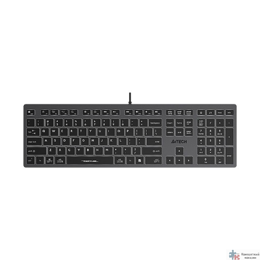 Клавиатура A4Tech Fstyler FX60H серый USB slim LED (FX60H GREY/NEON) [FX60H GREY/NEON]