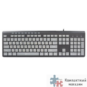 Клавиатура Oklick 480M черный/серый USB slim Multimedia [1067199]