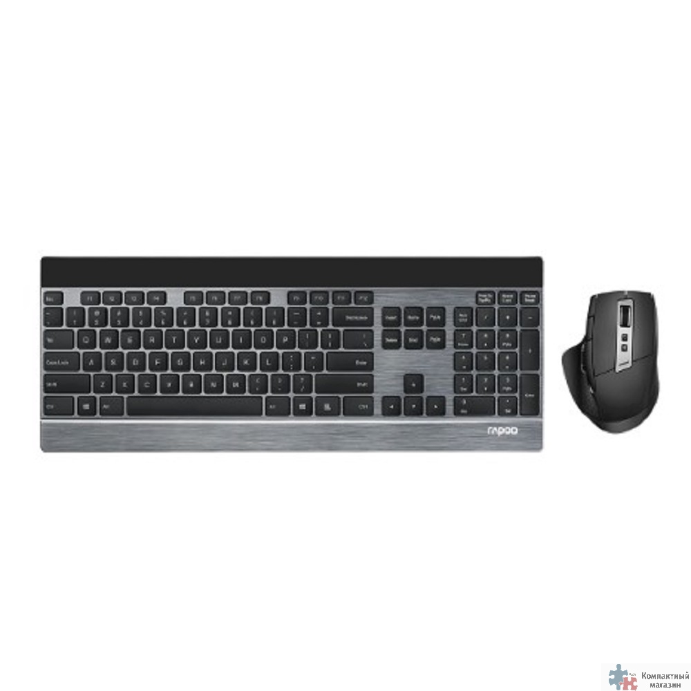 Клавиатура + мышь Rapoo 9900M BLACK клав:черный мышь:черный USB беспроводная Bluetooth/Радио slim [19354]