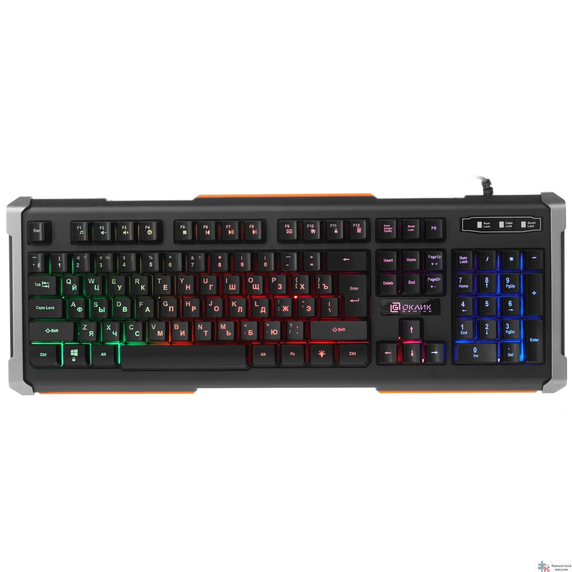 Oklick 717G черный/серый USB Multimedia LED [476395]