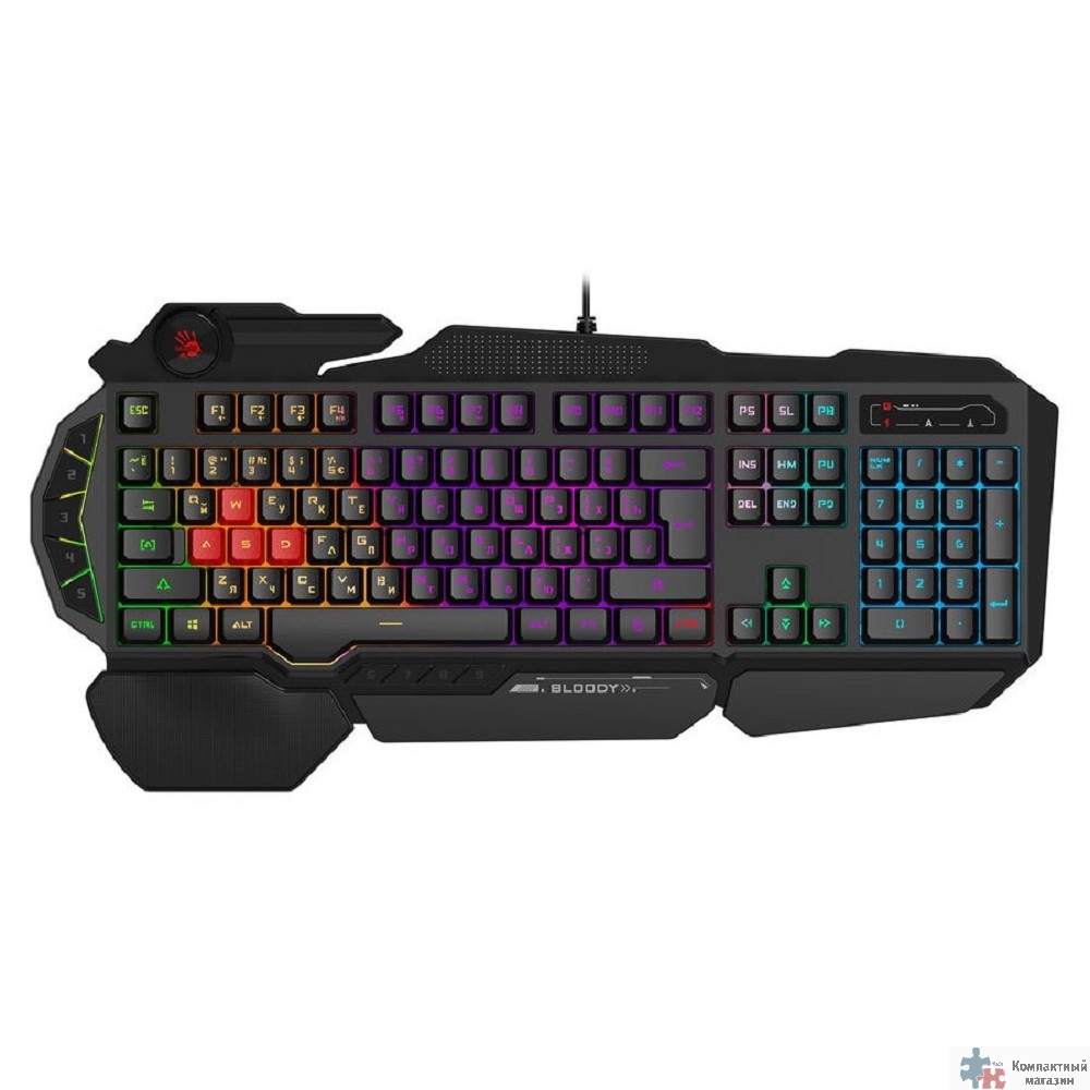 Клавиатура A4Tech Bloody B310N черный USB Multimedia for gamer LED (B310N)