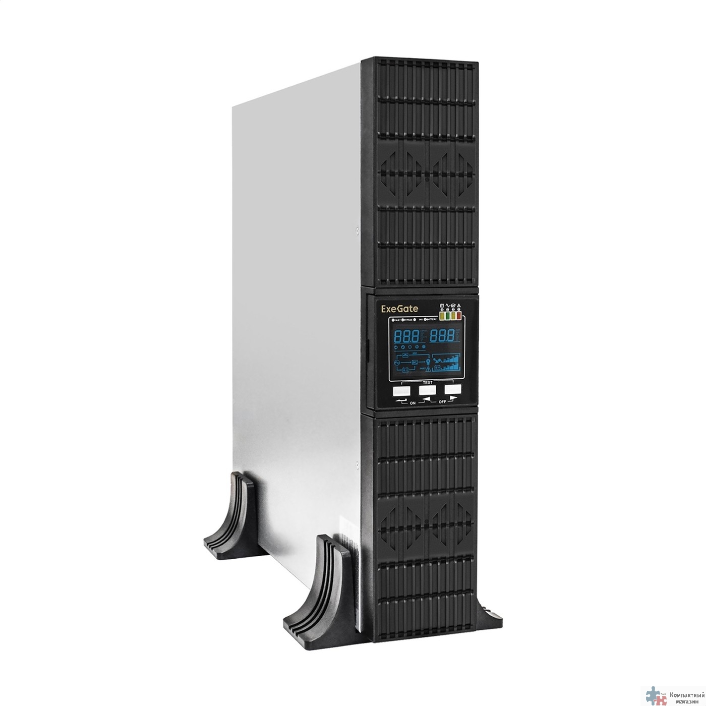 Exegate EX296959RUS ИБП On-line ExeGate PowerExpert ULS-575-6kVA.LCD.AVR.T.USB.RS232.SNMP.2U <6000VA/6000W, On-Line, PF=1, LCD, клеммы, RS232, USB, SNMP-slot, EPO, батареи внешние 192В/240В суммарной 