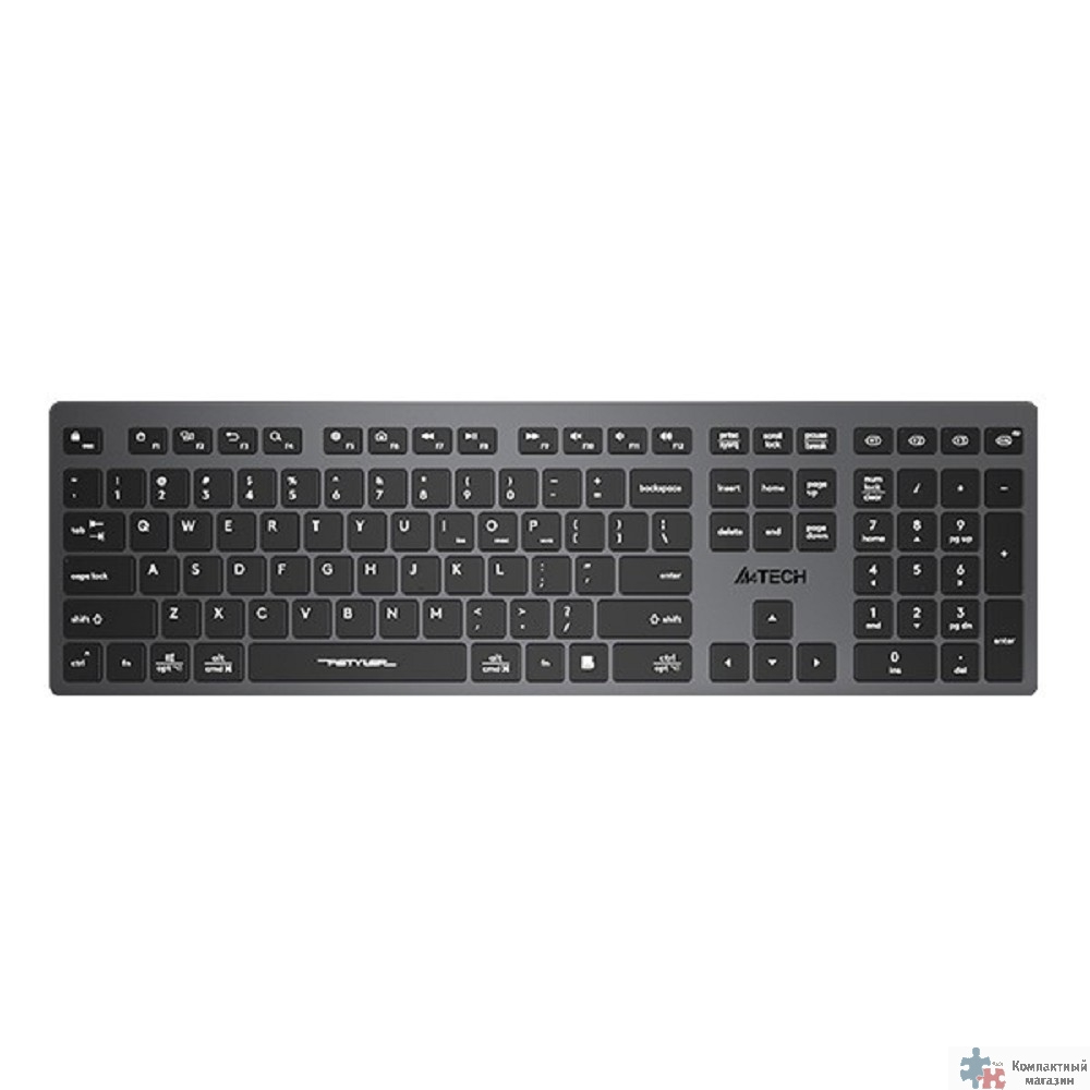 Клавиатура A4Tech Fstyler FBX50C серый USB беспроводная BT/Radio slim Multimedia (FBX50C GREY)