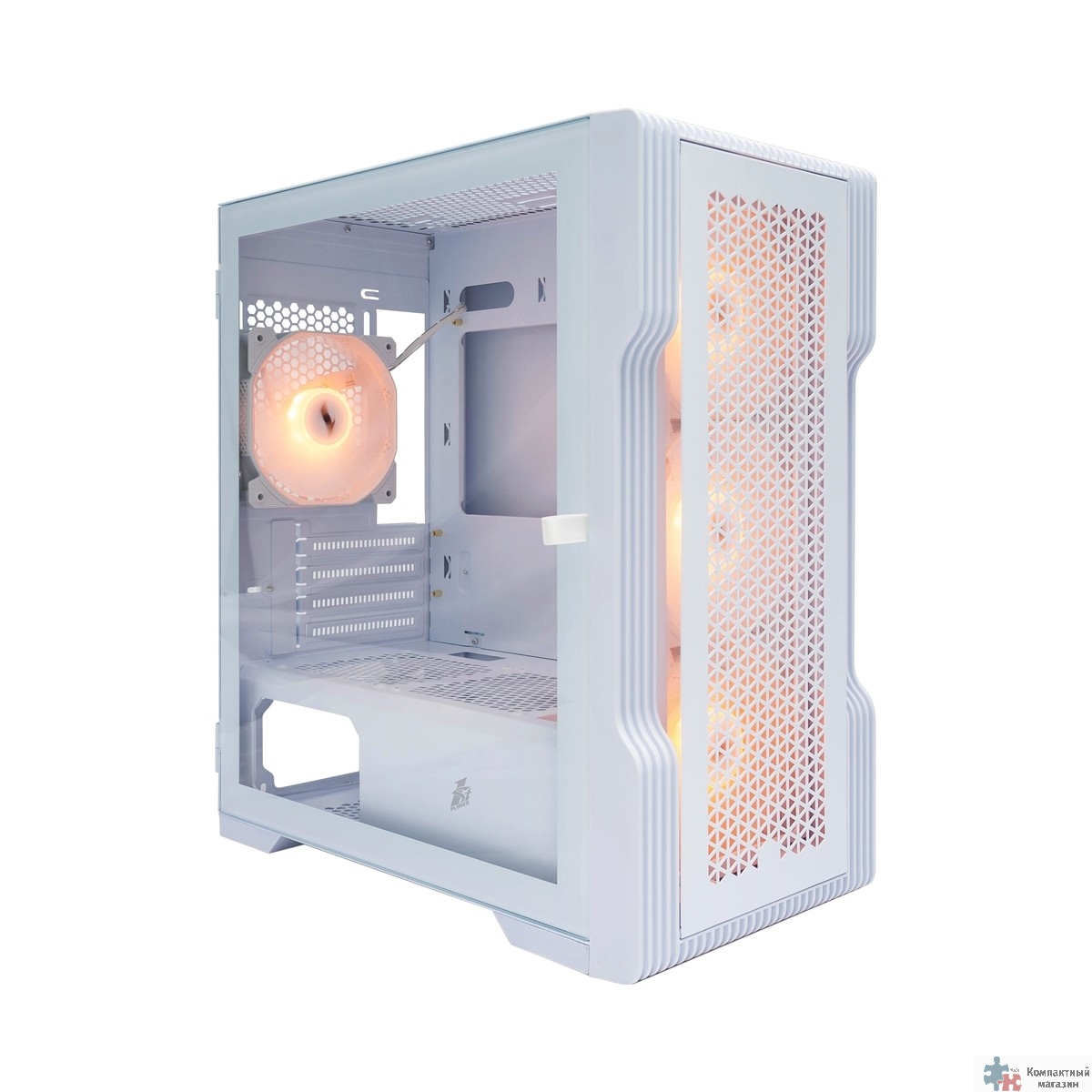 Повреждение упаковки 1STPLAYER Корпус TRILOBITE T3 White / mATX, TG / 4x 120mm LED fans inc. / T3-WH-4F1-W