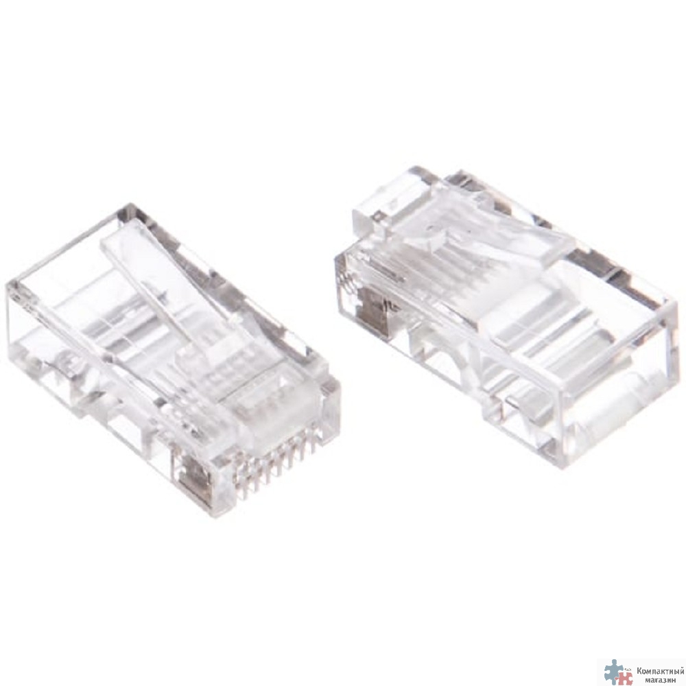 Cablexpert Разъем (коннектор) RJ-45 (8P8C) универсальный кат.5e, контакты 6 микрон, 100шт, пакет (PLUG3UP6/5)