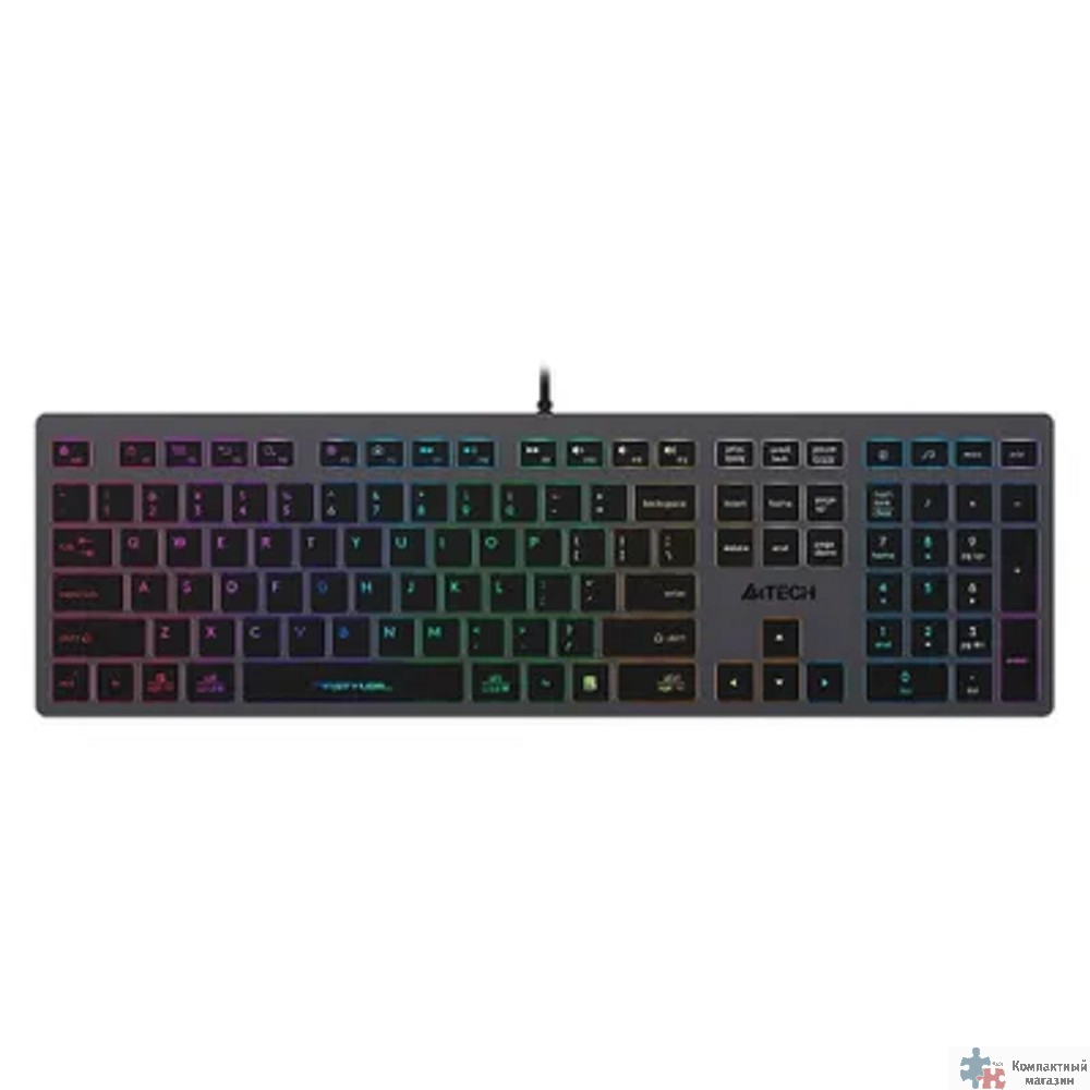 Клавиатура A4Tech Fstyler FX60 серый USB slim LED (FX60 GREY / NEON)