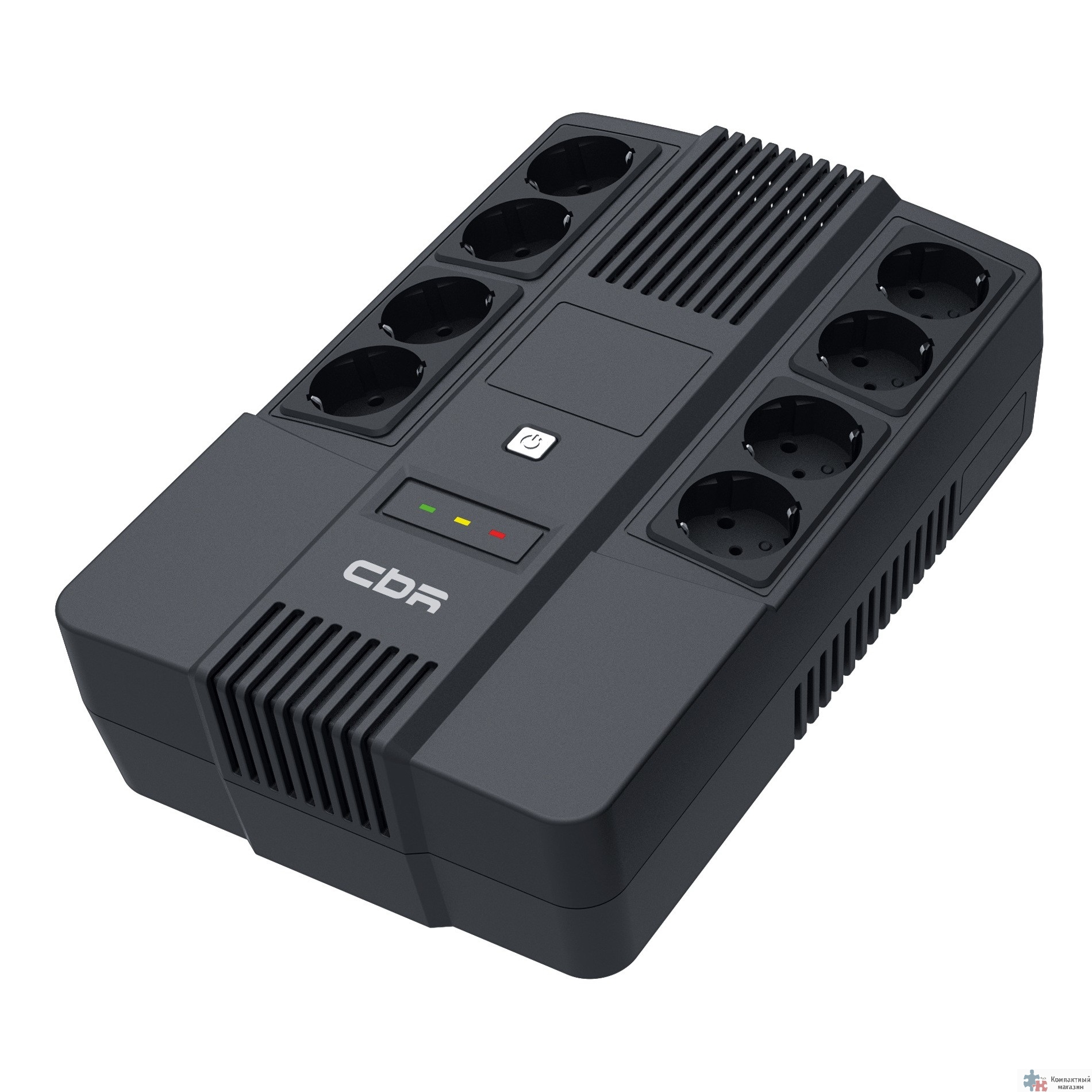 ИБП CBR [UPS-OFK-101E-600] 600VA/360W,  Schuko CEE 7 Outlets: (x4 Battery & Surge Protected; x4 Surge Protected), LED, AVR, 12V/7Ah