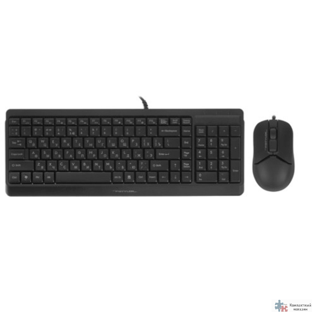 Клавиатура + мышь A4Tech Fstyler F1512 клав:черный мышь:черный USB (F1512 BLACK)