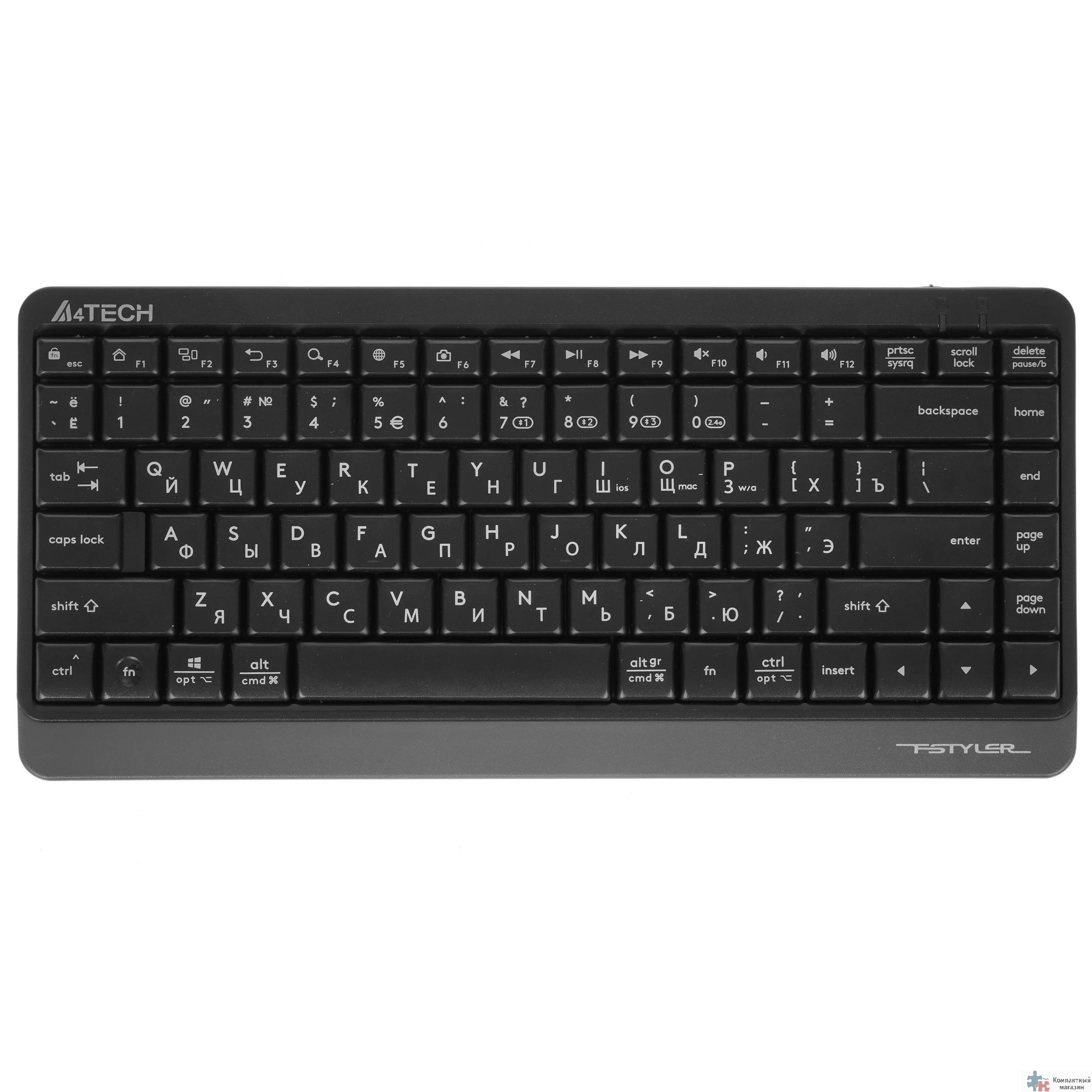 Клавиатура A4Tech Fstyler FBK11 черный/серый USB беспроводная BT/Radio slim [1595334]