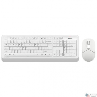 Клавиатура + мышь A4Tech Fstyler FG1012 клав:белый мышь:белый USB беспроводная Multimedia [1599042]