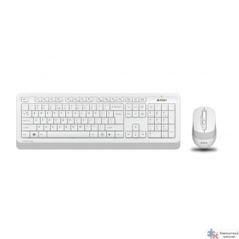 Клавиатура и мышь Wireless A4Tech FG1010 WHITE бело-серая, USB [1147575]