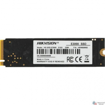 SSD M.2 HIKVision 512GB E3000 Series <HS-SSD-E3000/512G> (PCI-E 3.0 x4, up to 3500/1800MBs, 3D NAND, 224TBW, NVMe, 22x80mm)