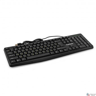 Exegate EX298364RUS  Клавиатура ExeGate Smart K120 (USB, полноразмерная, влагозащищенная, 104кл., Enter большой, длина кабеля 1,6м, черная, RTL)