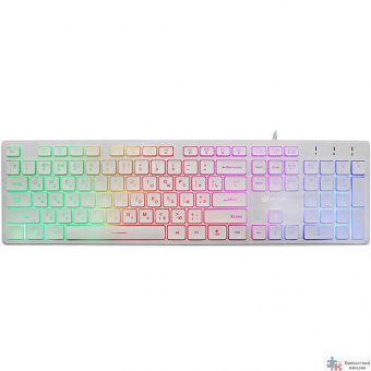 Клавиатура Oklick 550ML белый USB slim Multimedia LED [1061618]