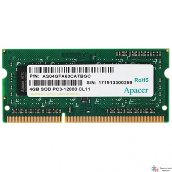 Apacer DDR3 SODIMM 4GB DS.04G2K.KAM PC3-12800, 1600MHz