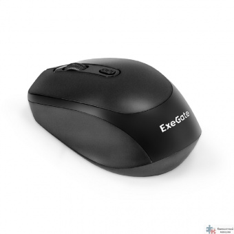 Exegate EX298896RUS Беспроводная мышь ExeGate Professional Standard SR-9005 (радиоканал 2,4 ГГц, USB, оптическая, 1200dpi, 4D, 4 кнопки и колесо прокрутки, черная, RTL)